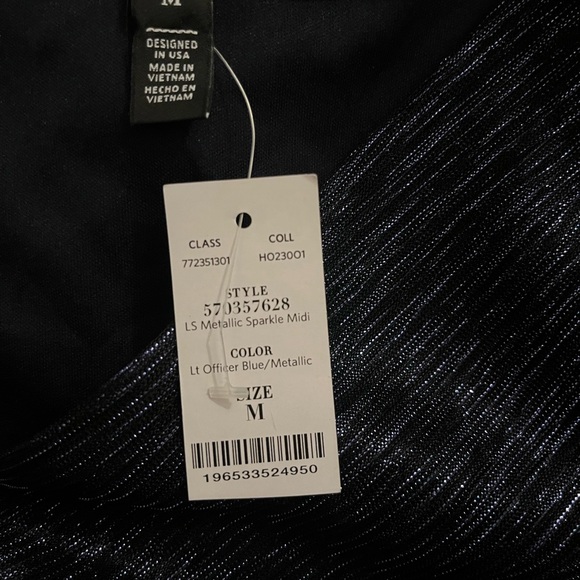 White House Black Market Blue Ruched Wrap Dress - Picture 5 of 11